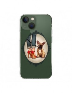 Coque iPhone 13 Lady Jambes Chien Bulldog Dog...