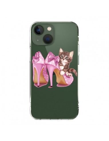 Coque iPhone 13 Chaton Chat Kitten Chaussures Shoes Transparente - Maryline Cazenave