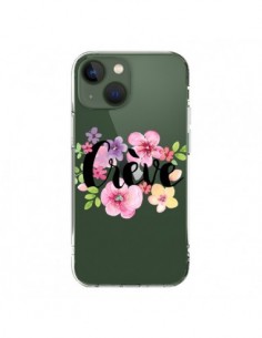 Coque iPhone 13 Crève Fleurs Transparente - Maryline...