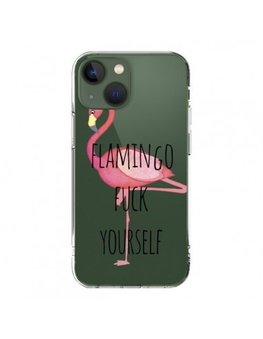 Cover iPhone 13  Fenicottero Flamingo Fuck Trasparente - Maryline Cazenave