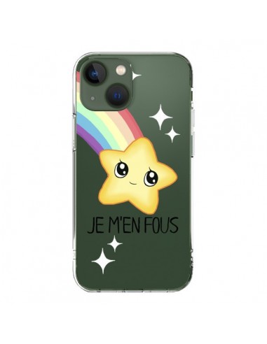 Coque iPhone 13 Etoile Je M'en Fous Transparente - Maryline Cazenave