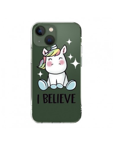 Cover iPhone 13 Unicorno I Believe Trasparente - Maryline Cazenave