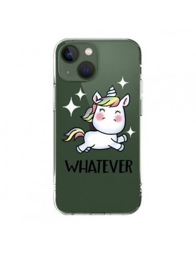 Coque iPhone 13 Licorne Whatever Transparente - Maryline Cazenave