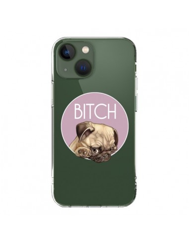Coque iPhone 13 Bulldog Bitch Transparente - Maryline Cazenave