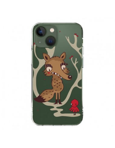 Coque iPhone 13 Le Petit Chaperon Rouge Loup Hello Big Wolf Transparente - Maria Jose Da Luz