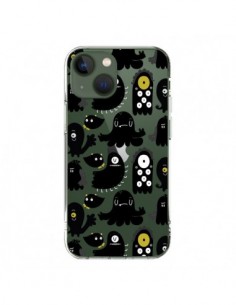 Cover iPhone 13 Monsters Pattern Mostri Trasparente -...