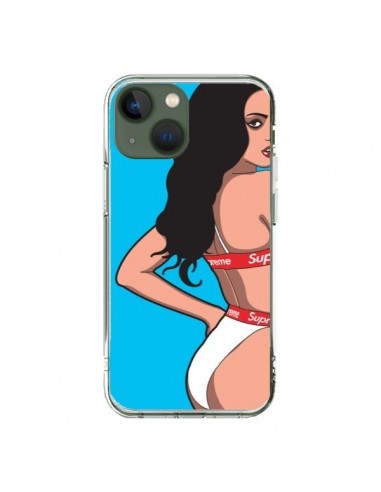 iPhone 13 Case Pop Art Girl Blue - Mikadololo