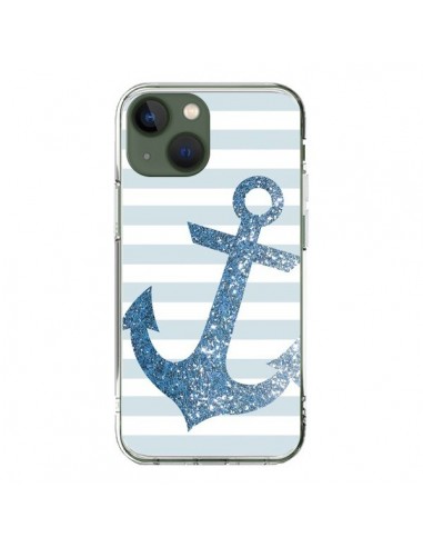 Coque iPhone 13 Ancre Bleu Navire - Monica Martinez