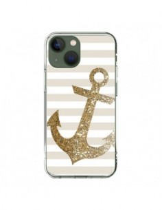 Coque iPhone 13 Ancre Or Navire - Monica Martinez