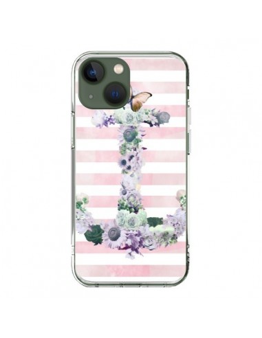 iPhone 13 Case Ancora Marina Pink Flowers - Monica Martinez