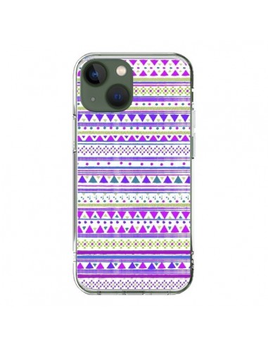 Coque iPhone 13 Bandana Violet Azteque - Monica Martinez