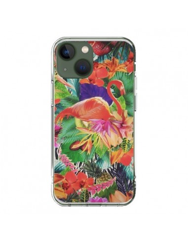 Coque iPhone 13 Tropical Flamant Rose - Monica Martinez