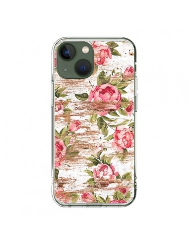 Cover iPhone 13 Eco Amore Pattern Legno Fiori - Maximilian San