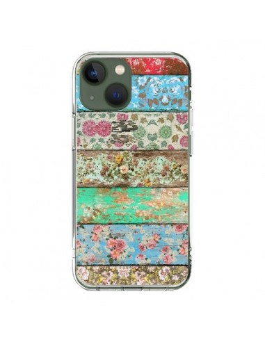 Cover iPhone 13 Rococo Style Legno Fiori - Maximilian San