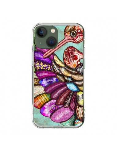 Coque iPhone 13 Paon Multicolore Eco Bird - Maximilian San