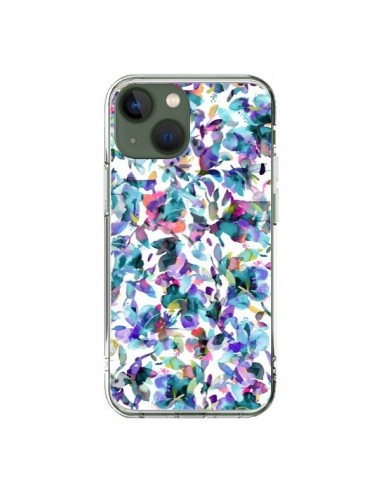 Coque iPhone 13 Aquatic Flowers Blue - Ninola Design