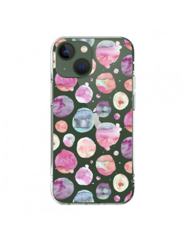Coque iPhone 13 Big Watery Dots Pink - Ninola Design