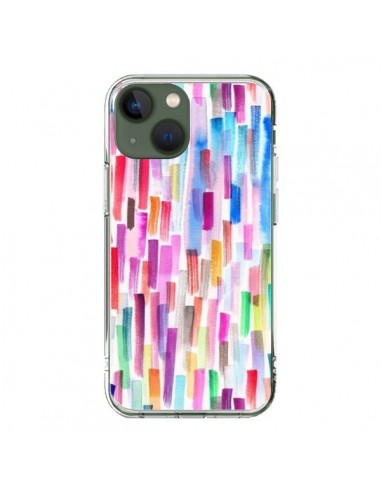Coque iPhone 13 Colorful Brushstrokes Multicolored - Ninola Design