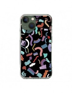 Cover iPhone 13 Curly and Zigzag Stripes Nero - Ninola...