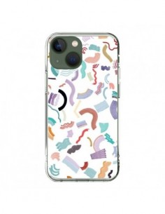 Coque iPhone 13 Curly and Zigzag Stripes White - Ninola...