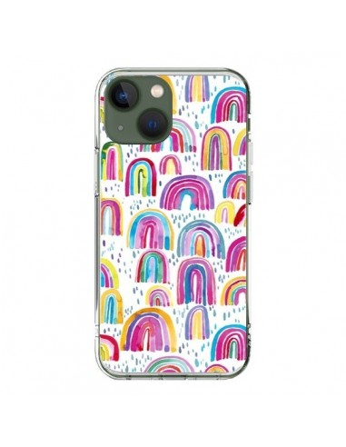 Coque iPhone 13 Cute Watercolor Rainbows - Ninola Design
