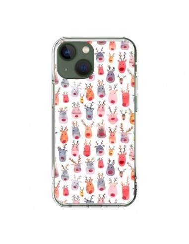 Coque iPhone 13 Cute Winter Reindeers - Ninola Design