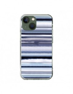Coque iPhone 13 Degrade Stripes Watercolor Navy - Ninola...