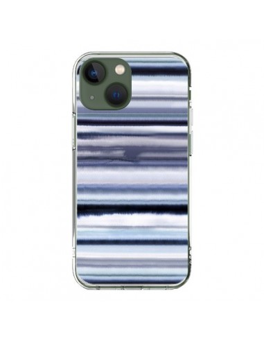 Coque iPhone 13 Degrade Stripes Watercolor Navy - Ninola Design