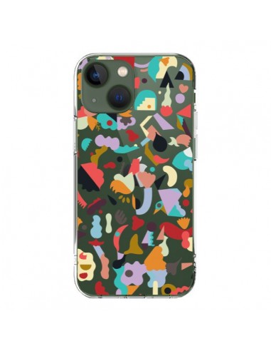 Coque iPhone 13 Dreamy Animal Shapes White - Ninola Design