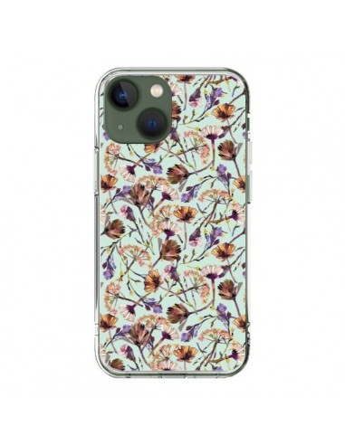 Coque iPhone 13 Dry Blue Flowers - Ninola Design