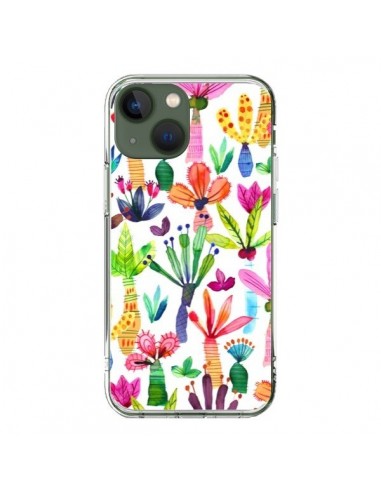 iPhone 13 Case Overlapped WaterColor Dots Flowers - Ninola Design
