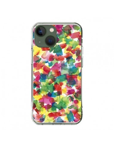 Coque iPhone 13 Speckled Watercolor Blue - Ninola Design