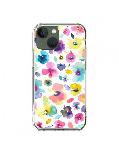 Cover iPhone 13 Fiori Colorati Pittura - Ninola Design