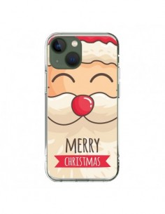 Coque iPhone 13 Moustache du Père Noël Merry Christmas -...