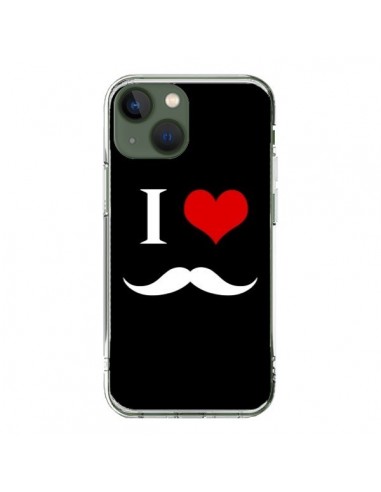 Coque iPhone 13 I Love Moustache - Nico