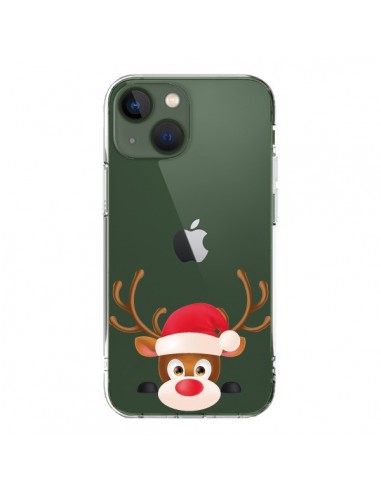 Coque iPhone 13 Renne de Noël transparente - Nico