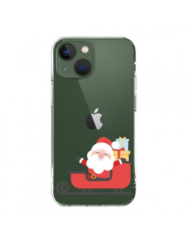 Coque iPhone 13 Père Noël et son Traineau transparente - Nico