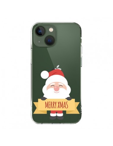 Coque iPhone 13 Père Noël Merry Christmas transparente - Nico