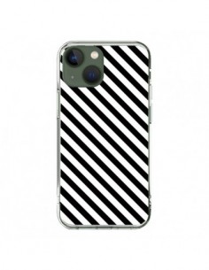 Coque iPhone 13 Bonbon Candy Noire et Blanche Rayée - Nico