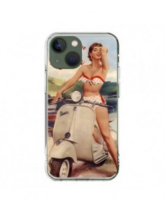 Coque iPhone 13 Pin Up With Love From the Riviera Vespa...