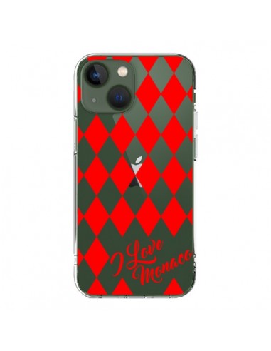 Coque iPhone 13 I Love Monaco et Losange Rouge - Nico