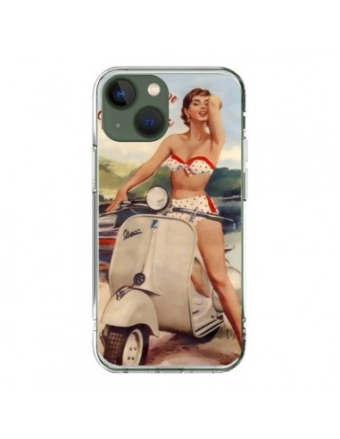 Coque iPhone 13 Pin Up With Love From Monaco Vespa Vintage - Nico