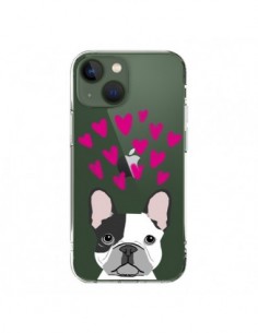 Cover iPhone 13 Bulldog Francese Cuore Cane Trasparente -...