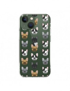 Cover iPhone 13 Cani Bulldog Francese Trasparente - Pet...
