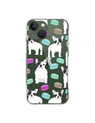 Coque iPhone 13 Chiens Bulldog Français Macarons Transparente - Pet Friendly