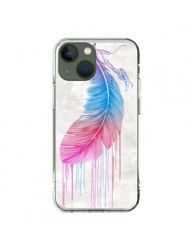 Coque iPhone 13 Plume arc-en-ciel - Rachel Caldwell