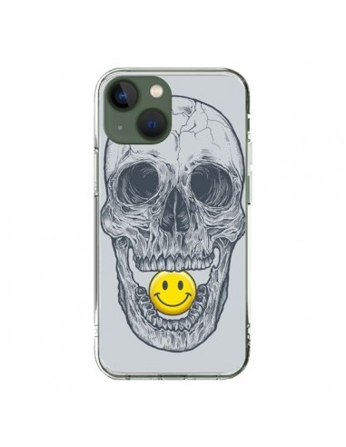 Coque iPhone 13 Smiley Face Tête de Mort - Rachel Caldwell