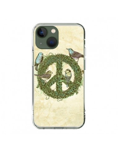 Cover iPhone 13 Peace and Love Natura Uccelli - Rachel Caldwell