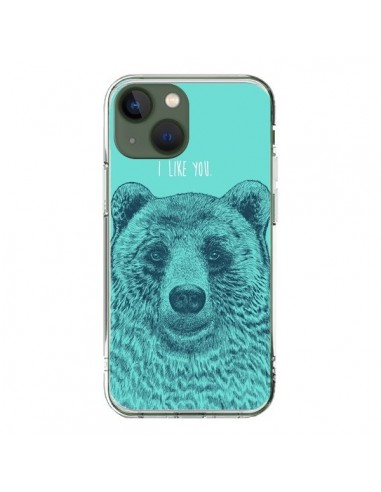 Coque iPhone 13 Bear Ours I like You - Rachel Caldwell