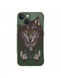 Coque iPhone 13 Loup Wolf Attrape Reves Transparente -...
